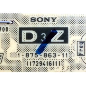 TARJETA D3Z / SONY A-1536-222-B / A1536222B / 1-875-863-11 / 172941611 / SUSTITUTAS A-1553-193-A / A-1553-192-A / MODELOS KDL-46VL160 / KDL-46XBR6